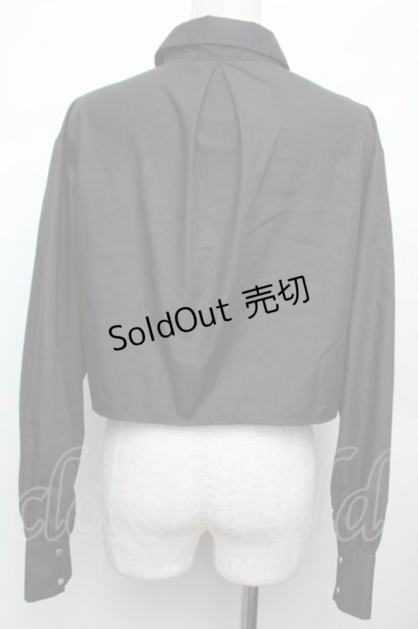 画像2: axes femme / ハトメ使いショートシャツ  黒 S-26-01-21-026-AX-BL-AS-ZS (2)