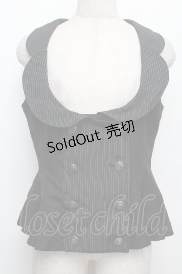 画像1: ALICE and the PIRATES / /プリーツベスト  黒 S-26-01-21-028-PA-TO-AS-ZS (1)