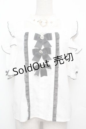 画像: LIZ LISA / 3つリボンチョーカーブラウス  白 S-26-01-21-003-LO-BL-AS-ZS
