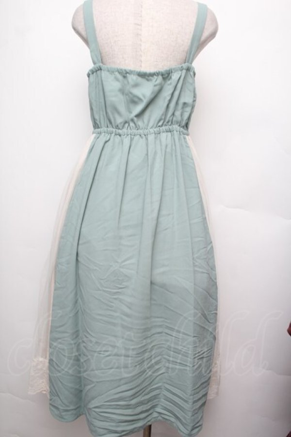 画像2: axes femme / サイドプリーツ切替ジャンスカ  グリーン S-26-01-21-031-AX-OP-AS-ZS (2)