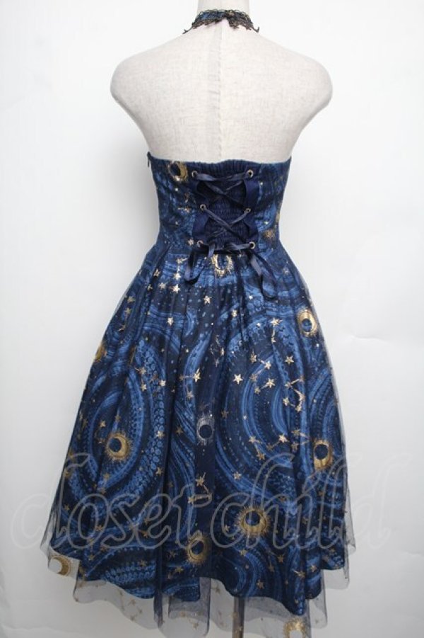 画像2: Lalaers（海外ロリータブランド） / The Starry Night ジャンパースカート  ネイビー S-26-01-21-033-LO-OP-HR-ZS (2)
