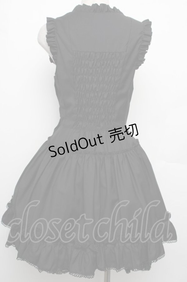 画像2: BPN / レースアップフリルジャンパースカート  黒 S-26-01-21-036-GO-OP-AS-ZS (2)