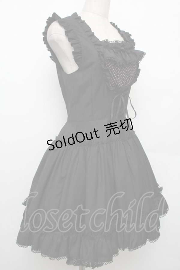 画像3: BPN / レースアップフリルジャンパースカート  黒 S-26-01-21-036-GO-OP-AS-ZS (3)