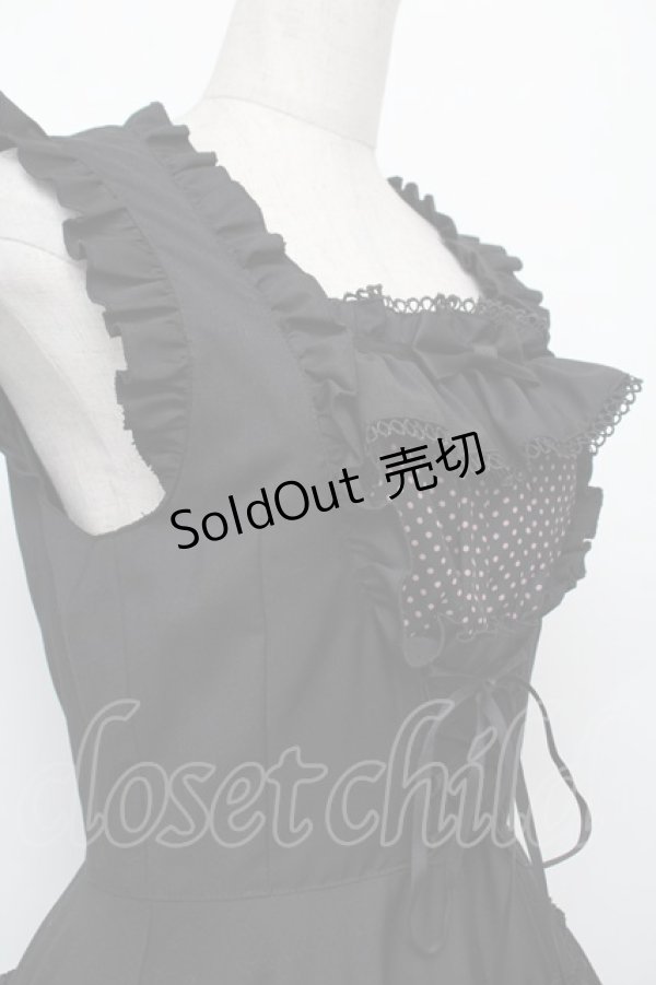 画像4: BPN / レースアップフリルジャンパースカート  黒 S-26-01-21-036-GO-OP-AS-ZS (4)