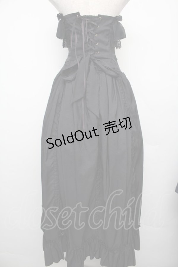 画像2: ATELIER PIERROT / バッスルコルセットジャンパースカート  黒 S-26-01-21-037-EL-OP-AS-ZS (2)