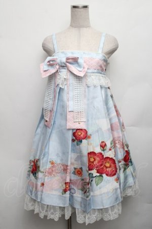 画像: Nyanya / 山茶歌謠ハイウエストショート丈ジャンパースカート S 浅葱 S-26-01-23-030-EL-OP-SA-ZT147