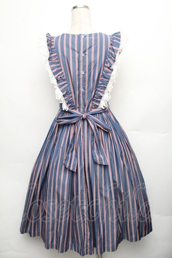 画像2: Perla nell' ostrica / ストライプキャミワンピース  ブルーｘレッド S-26-01-23-033-EL-OP-HR-ZT033 (2)