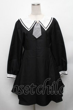 画像: Amavel / セーラー襟ワンピース  黒 S-26-01-23-039-CA-OP-HR-ZS