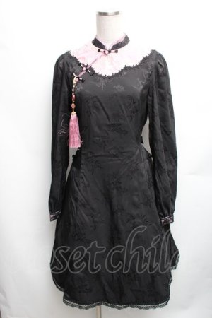 画像: Chess Story / チャイナタッセルデザインワンピース M 黒Ｘピンク S-26-01-23-042-0-OP-SA-ZS