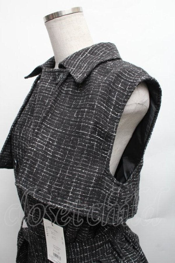 画像3: EATME / ツイードプリーツベスト&スカートSet  黒 S-26-01-23-044-LO-OP-AS-ZT599 (3)