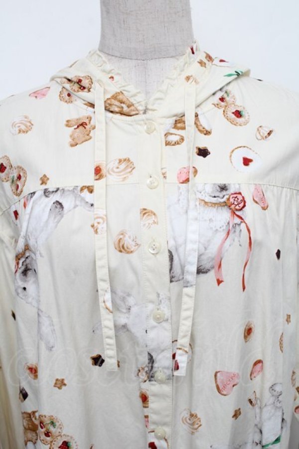 画像3: PINK HOUSE / クッキーラビッツフード付きブラウス  アイボリー S-26-01-23-005-LO-TO-HR-ZS (3)