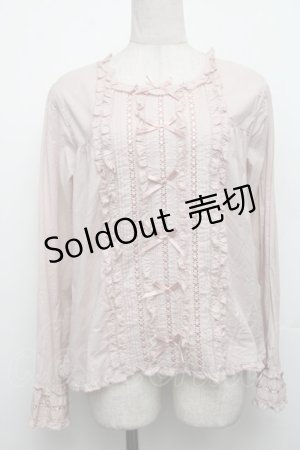 画像: PINK HOUSE / ローンフリルブラウス  ピンク S-26-01-23-006-LO-BL-AS-ZS