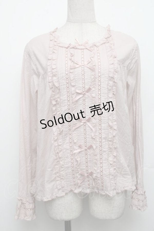 画像1: PINK HOUSE / ローンフリルブラウス  ピンク S-26-01-23-006-LO-BL-AS-ZS (1)