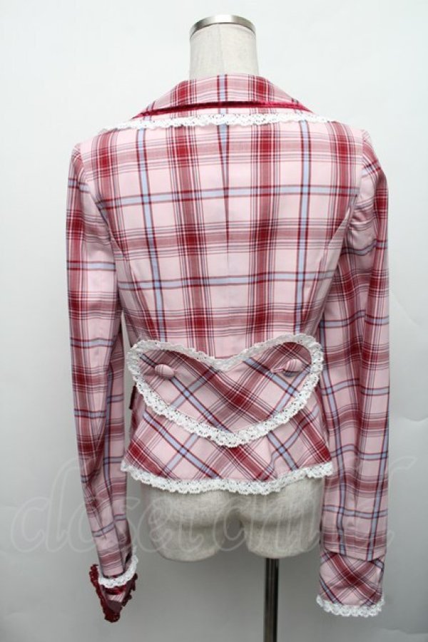 画像2: BABY,THE STARS SHINE BRIGHT / Mary Stuartタータンチェックジャケット  ピンク S-26-01-23-011-BA-JA-AS-ZS (2)
