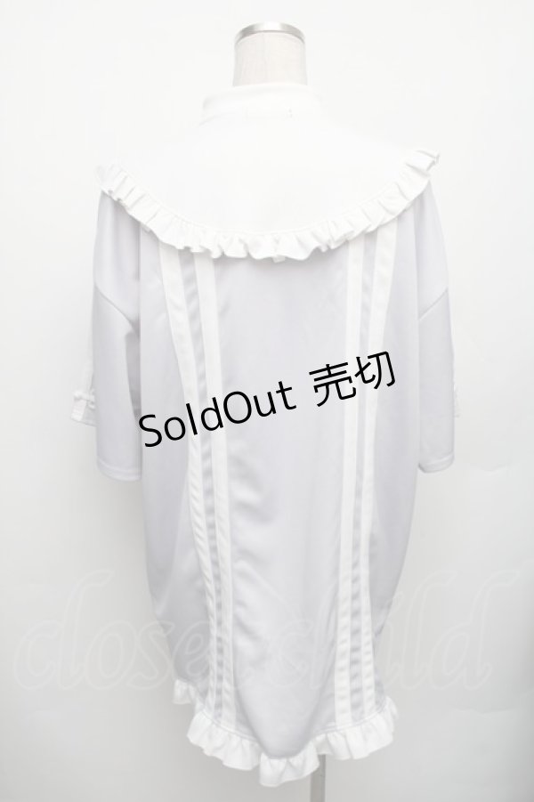 画像2: NOEMIE / チャイナボタンジャージチュニック  グレーｘ白 S-26-01-23-014-LO-TO-HR-ZS (2)