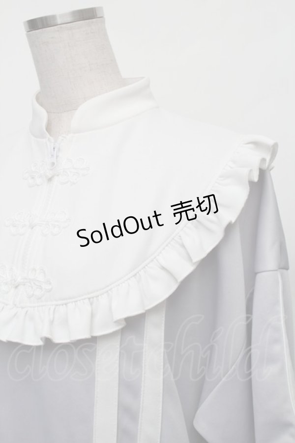 画像3: NOEMIE / チャイナボタンジャージチュニック  グレーｘ白 S-26-01-23-014-LO-TO-HR-ZS (3)