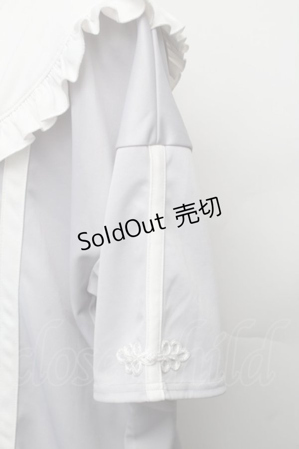 画像4: NOEMIE / チャイナボタンジャージチュニック  グレーｘ白 S-26-01-23-014-LO-TO-HR-ZS (4)