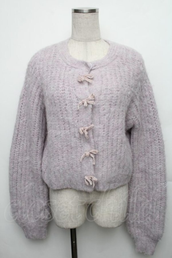 画像1: An MILLE / リボンニットカーディガン  ピンク S-26-01-23-016-EL-TO-HR-ZT0308S (1)