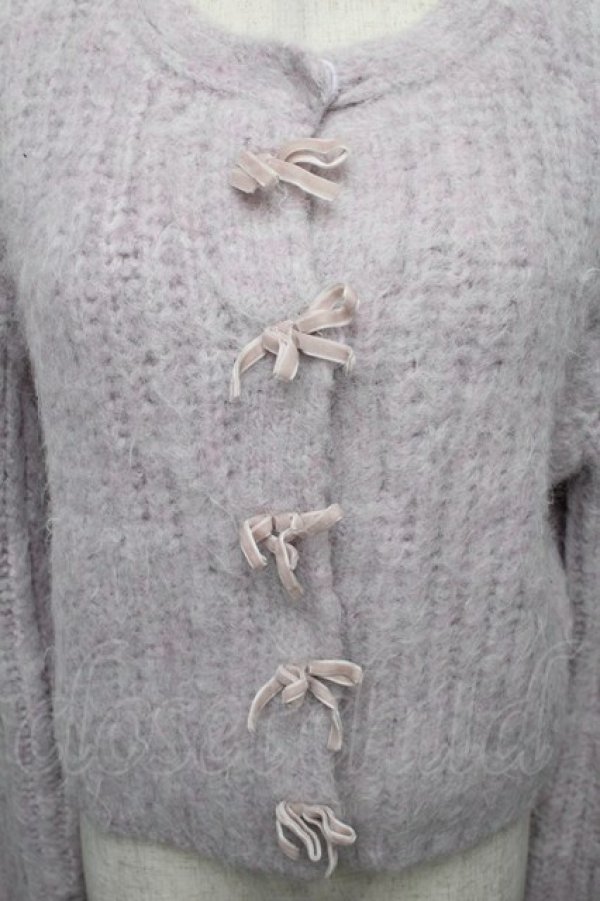 画像3: An MILLE / リボンニットカーディガン  ピンク S-26-01-23-016-EL-TO-HR-ZT0308S (3)