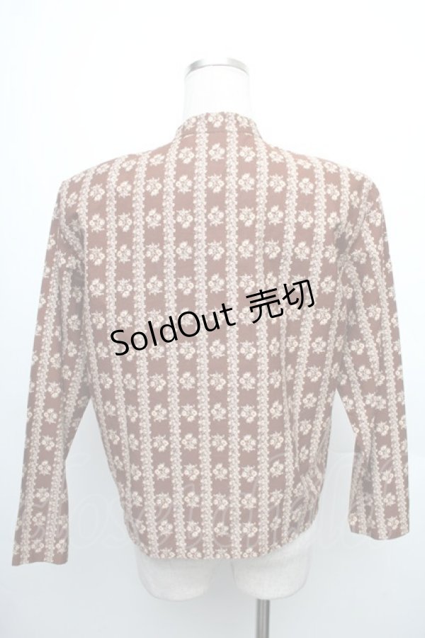 画像2: KANEKO ISAO / 総柄チャイナブラウス  ブラウン S-26-01-23-019-EL-BL-SA-ZS (2)