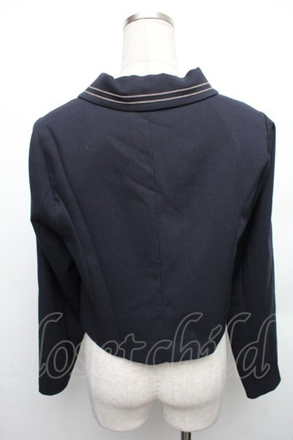 画像2: Fi.n.t / チェーンステッチ使いダブル釦ショートジャケット  紺 S-26-01-23-020-CA-JA-HR-ZS (2)