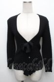画像1: INGEBORG / フロント2つリボンニットカーディガン  黒 S-26-01-23-023-LO-TO-SA-ZT0216T (1)