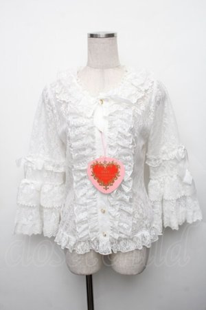 画像: BABY,THE STARS SHINE BRIGHT / Princess Lacy Bouquetブラウス  白 S-26-01-23-003-BA-TO-HR-ZS