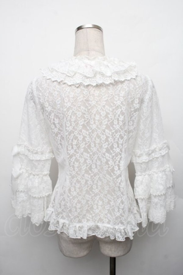 画像2: BABY,THE STARS SHINE BRIGHT / Princess Lacy Bouquetブラウス  白 S-26-01-23-003-BA-TO-HR-ZS (2)