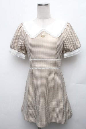 画像: evelyn / チェックワンピース  ブラウン S-26-01-23-027-LO-OP-AS-ZS
