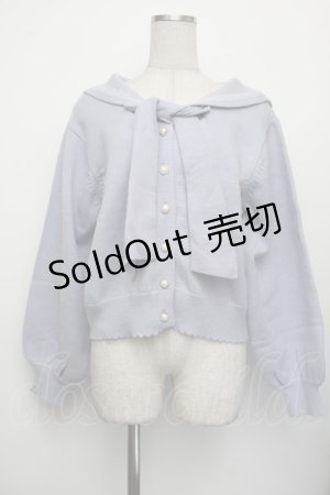 画像: axes femme POETIQUE / セーラーカラーニットカーディガン  サックス S-26-01-25-035-AX-TO-AS-ZS