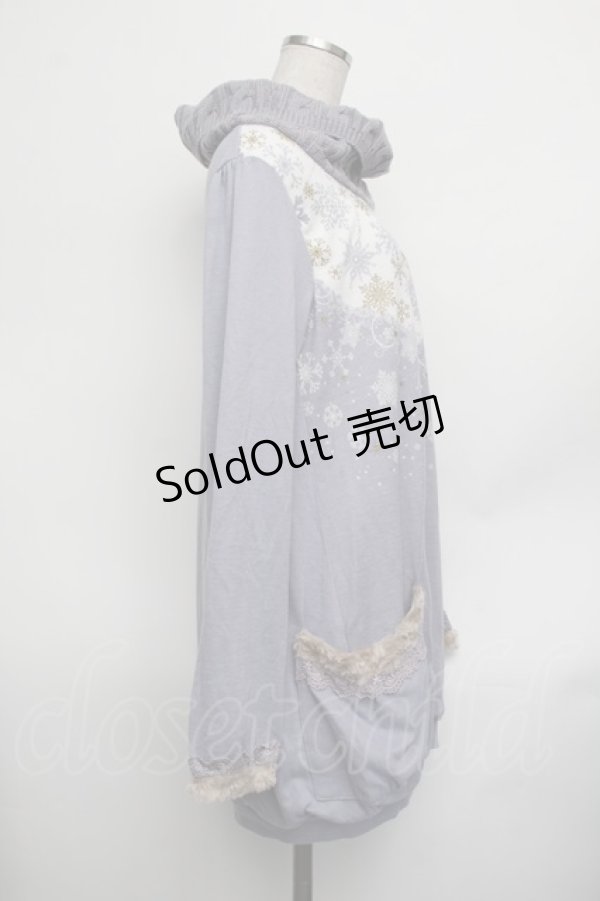 画像2: axes femme / 雪の結晶プリントチュニ  ラベンダー S-26-01-25-036-AX-OP-AS-ZS (2)