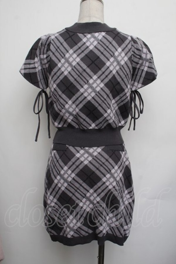 画像3: An MILLE / リボンチェックセットアップ  グレーｘピンク S-26-01-25-037-EL-OP-HR-ZS (3)