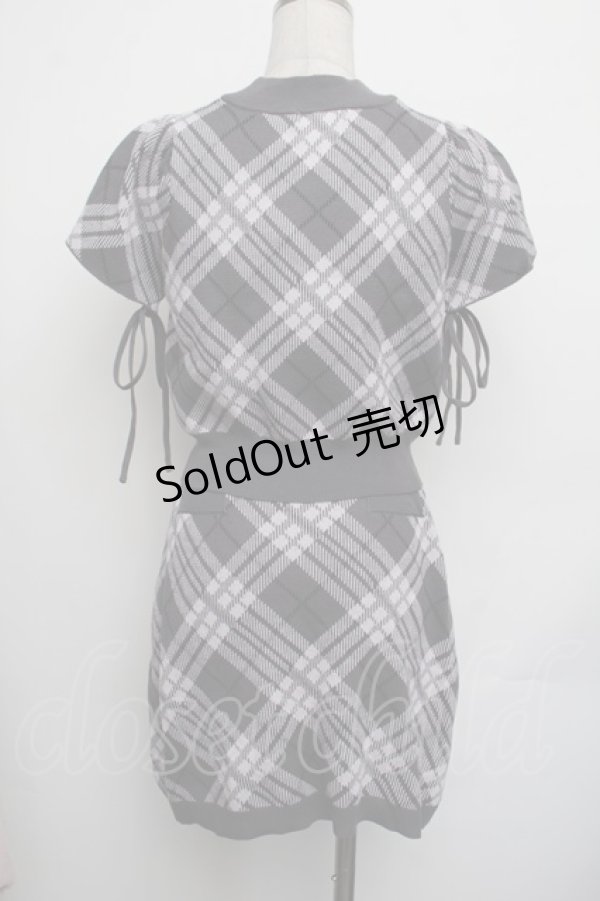 画像3: An MILLE / リボンチェックセットアップ  グレーｘピンク S-26-01-25-037-EL-OP-HR-ZS (3)