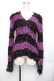 画像1: HYSTERIC GLAMOUR / シャギーボーダーカーディガン  黒ｘ紫 S-26-01-25-043-PU-TO-HR-ZS (1)