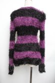 画像3: HYSTERIC GLAMOUR / シャギーボーダーカーディガン  黒ｘ紫 S-26-01-25-043-PU-TO-HR-ZS (3)
