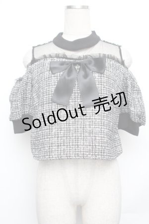 画像: Jamieエーエヌケー / ツイードトップス  黒ｘ白 S-26-01-25-044-0-TO-HR-ZS