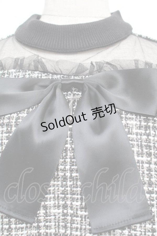 画像2: Jamieエーエヌケー / ツイードトップス  黒ｘ白 S-26-01-25-044-0-TO-HR-ZS (2)