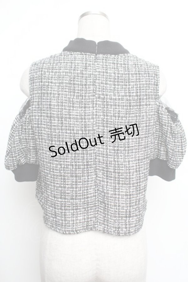 画像4: Jamieエーエヌケー / ツイードトップス  黒ｘ白 S-26-01-25-044-0-TO-HR-ZS (4)
