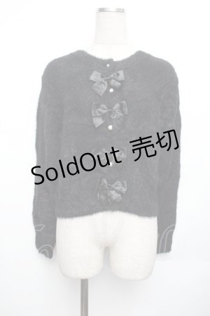 画像: m petit by misako / MSKリボンカーディガン S 黒 S-26-01-25-046-LO-TO-AS-ZS