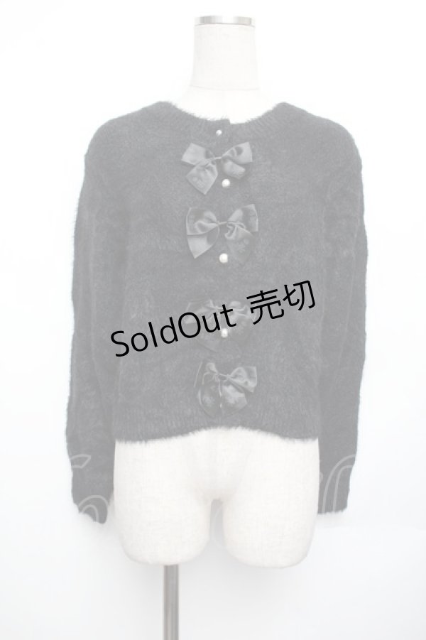 画像1: m petit by misako / MSKリボンカーディガン S 黒 S-26-01-25-046-LO-TO-AS-ZS (1)