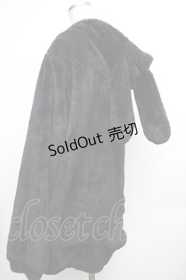 画像1: GOTH / うさみみフードファーパーカー  黒 S-26-01-25-050-GO-TO-HR-ZS (1)