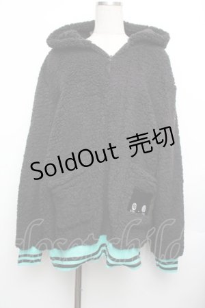 画像: NieR Clothing / 防寒×軽量もこもこ ZIP OUTER【シエル】  黒 S-26-01-25-051-PU-JA-HR-ZS