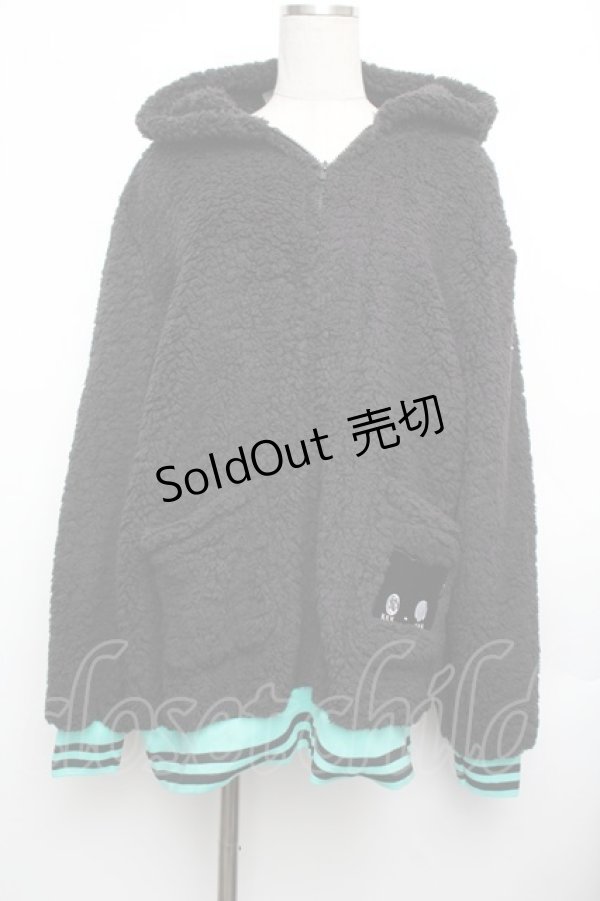 画像1: NieR Clothing / 防寒×軽量もこもこ ZIP OUTER【シエル】  黒 S-26-01-25-051-PU-JA-HR-ZS (1)