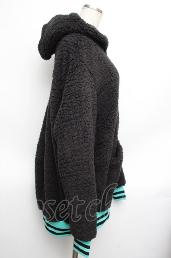 画像3: NieR Clothing / 防寒×軽量もこもこ ZIP OUTER【シエル】  黒 S-26-01-25-051-PU-JA-HR-ZS (3)