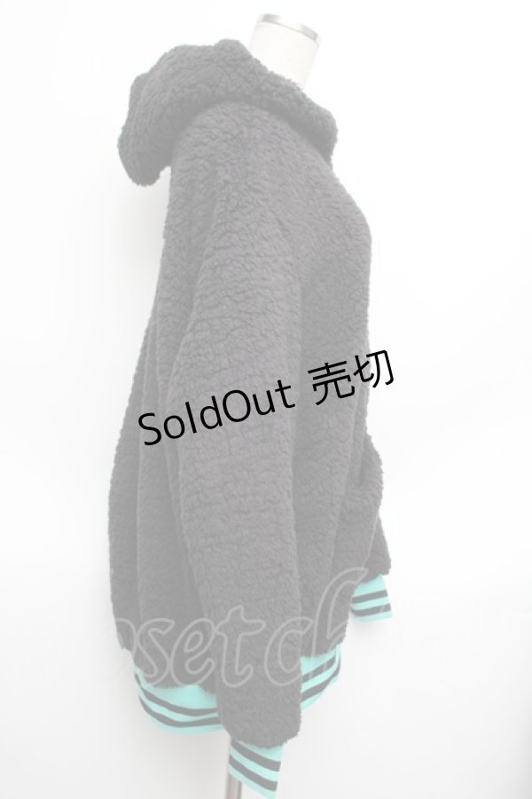 画像3: NieR Clothing / 防寒×軽量もこもこ ZIP OUTER【シエル】  黒 S-26-01-25-051-PU-JA-HR-ZS (3)