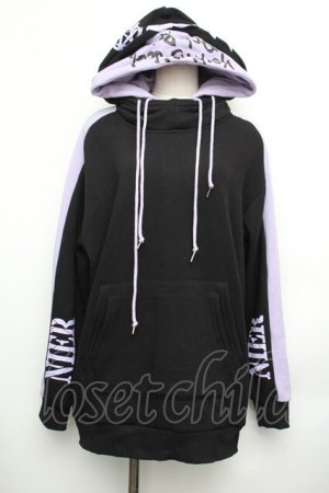 画像: NieR / バイカラー裏起毛プルオーバー  黒ｘラベンダー S-26-01-25-052-EL-TO-HR-ZS