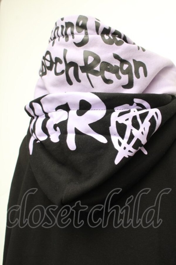 画像3: NieR / バイカラー裏起毛プルオーバー  黒ｘラベンダー S-26-01-25-052-EL-TO-HR-ZS (3)