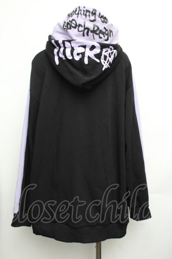 画像4: NieR / バイカラー裏起毛プルオーバー  黒ｘラベンダー S-26-01-25-052-EL-TO-HR-ZS (4)