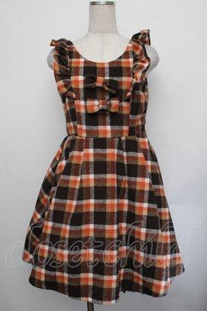 画像: Ank Rouge / チェックワンピース  ブラウン S-26-01-25-055-CA-OP-AS-ZS