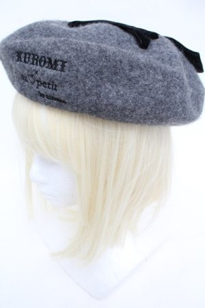 画像: m petit by misako / AMクロミリボンベレー  グレー S-26-01-25-007-LO-AC-AS-ZS